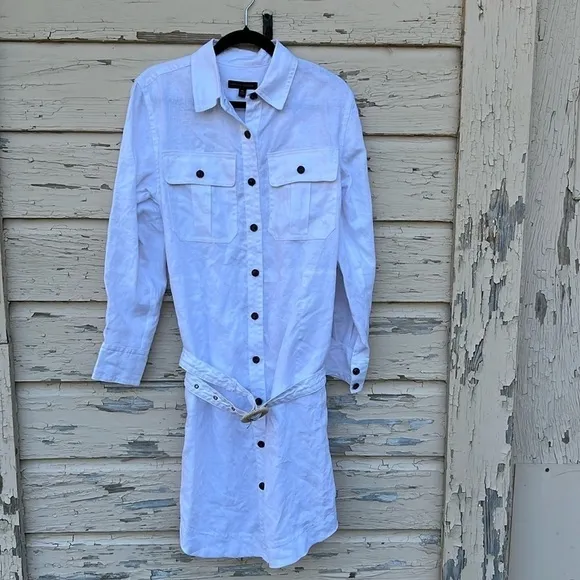 Banana Republic Heritage Scout Safari Linen Lagenlook Minimalist Midi Dress M
