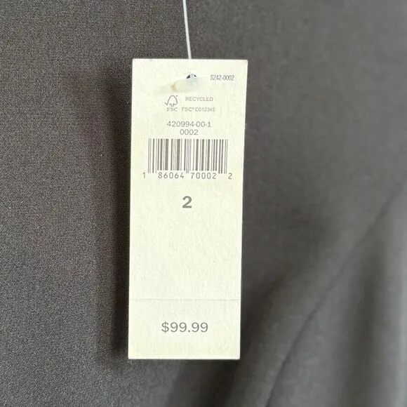Banana Republic Ponte Dress 2 Tailored Black Quiet Luxury Formal Minimalist New