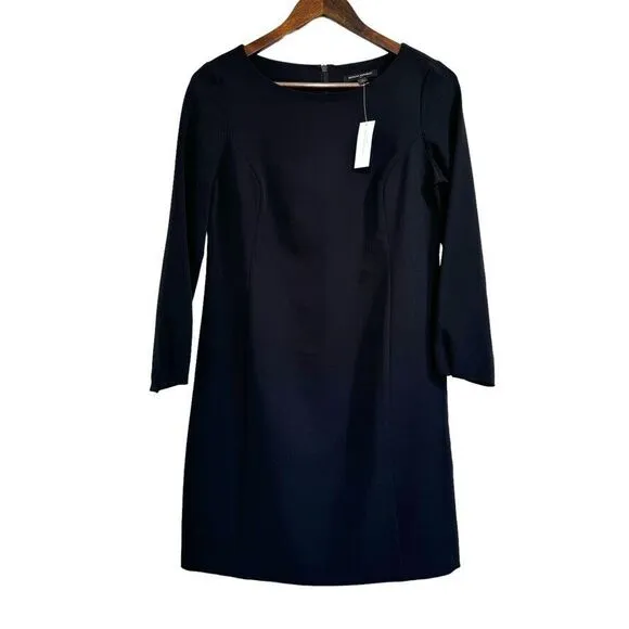 Banana Republic Ponte Dress 2 Tailored Black Quiet Luxury Formal Minimalist New