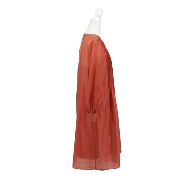 Banana Republic Sheer Long Sleeve Dress Chic Minimalist LP LARGE PETITE NWT