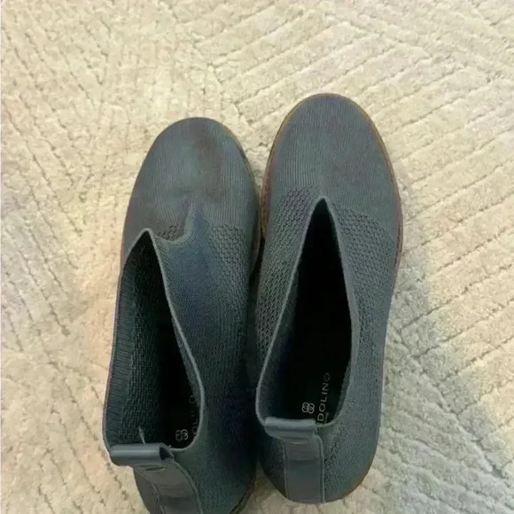 Bandolino Knit Dark Gray Wedge Ankle Booties 10