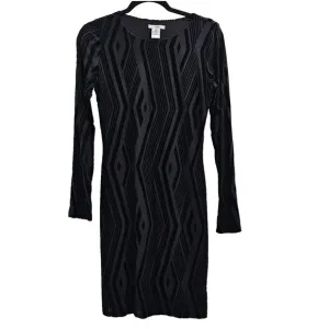 Bar lll Black Dress Womens Medium Velvet Burnout Cocktail Wedding Guest Corpcore