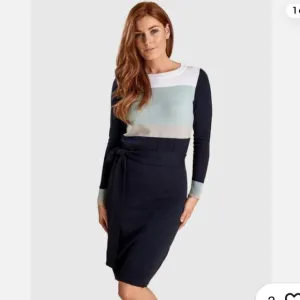 Barbour Knit Striped Colorblock Sweater Dress Quiet Luxury Basic Preppy