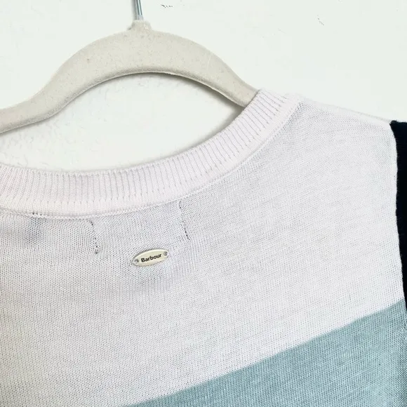 Barbour Knit Striped Colorblock Sweater Dress Quiet Luxury Basic Preppy
