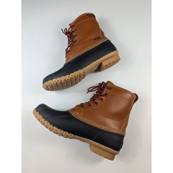 Bass Men's Size 7 Waterproof Duck Boots Mallard Outdoor Rain Shoes Brown Blue