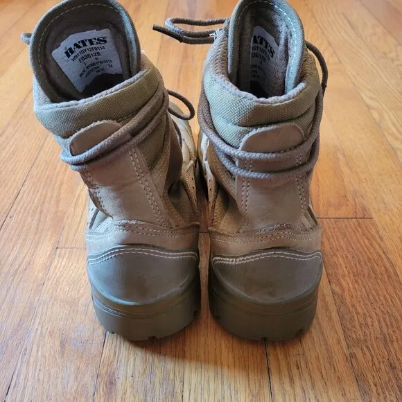 Bates Tactical Combat Boots Military 7R Tan Leather Canvas Vibram Soles