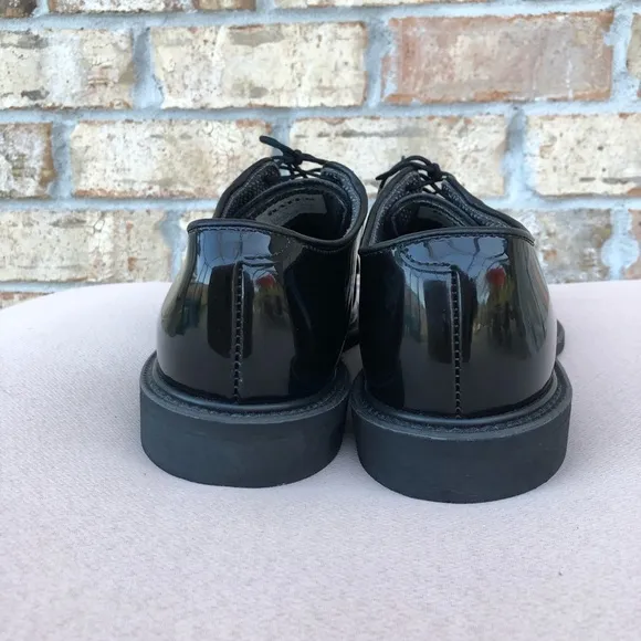 Bates Vibram 00941A High Gloss Black Military Uniform Oxford Mens Shoes 11.5 D