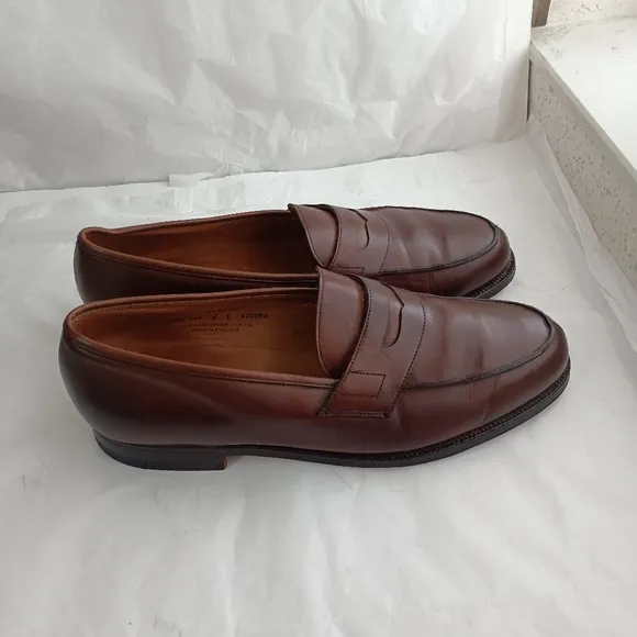 Battistoni handmade in England men's luxury penny loafers Uk 9E