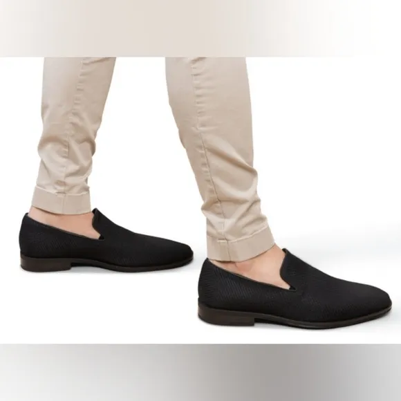 BauBax Dressy Loafer Shoes Slip On Coconut Merino Wool Latex Black Size 9