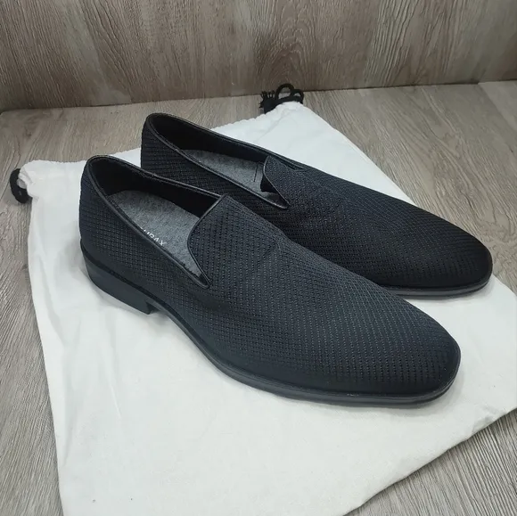 BauBax Dressy Loafer Shoes Slip On Coconut Merino Wool Latex Black Size 9
