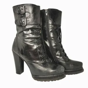 BCBG Generation Women Platform Lace-Up Bootie Block Heel Vamp Front Side Zip 8B