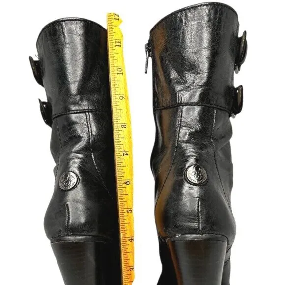 BCBG Generation Women Platform Lace-Up Bootie Block Heel Vamp Front Side Zip 8B