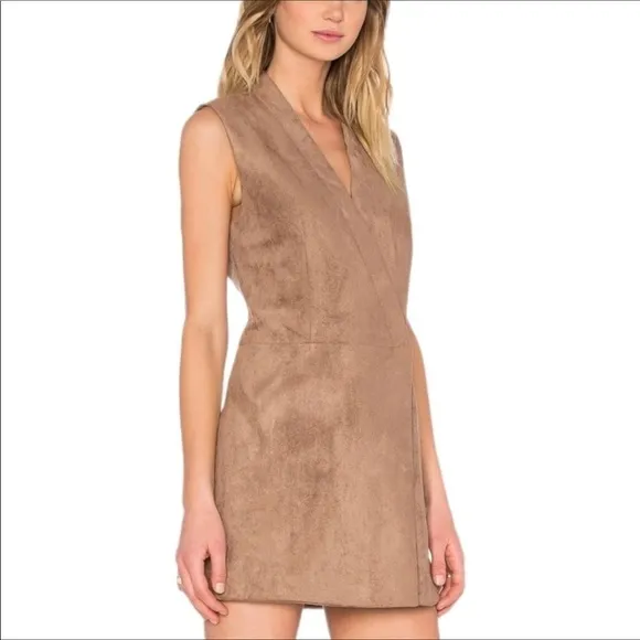 BCBGMaxAzaria Caryn Faux Suede Dress in light mocha Minimalist