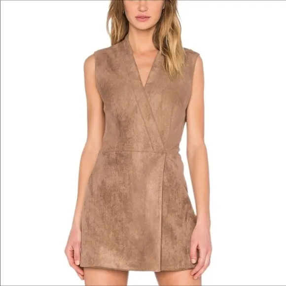 BCBGMaxAzaria Caryn Faux Suede Dress in light mocha Minimalist