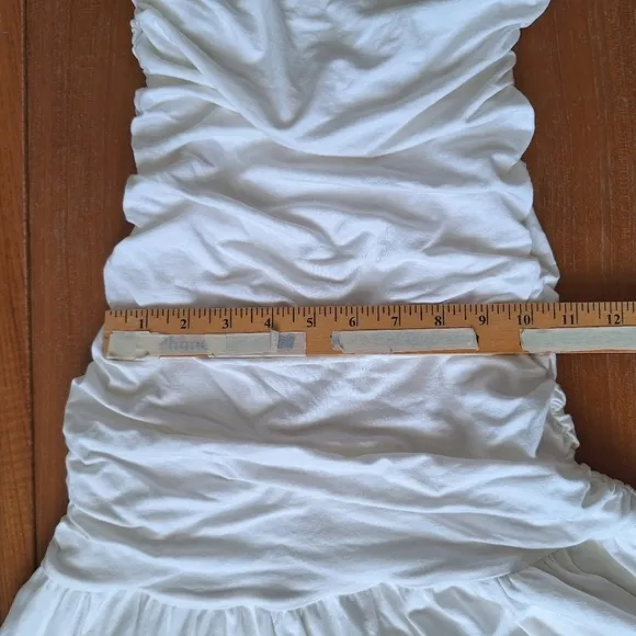 BCBGMaxAzria strapless mini dress minimalist bardot ruched mermaid fishtail