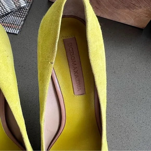 BCBGMAXAZRIA Suede Stacked Stiletto Stylish High-Heeled Shoes Size 6.5