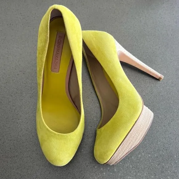 BCBGMAXAZRIA Suede Stacked Stiletto Stylish High-Heeled Shoes Size 6.5