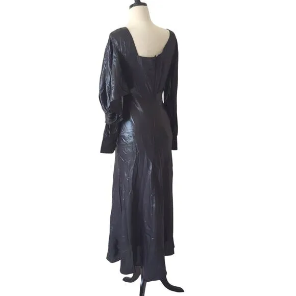 BCBGMAXAZRIA Wylie Dress Womens 38 6 Runway Designer Luxury Black Shimmer $368
