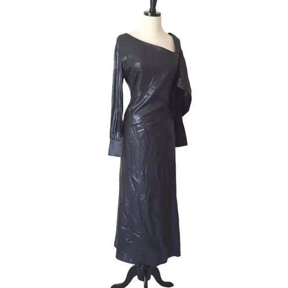BCBGMAXAZRIA Wylie Dress Womens 38 6 Runway Designer Luxury Black Shimmer $368