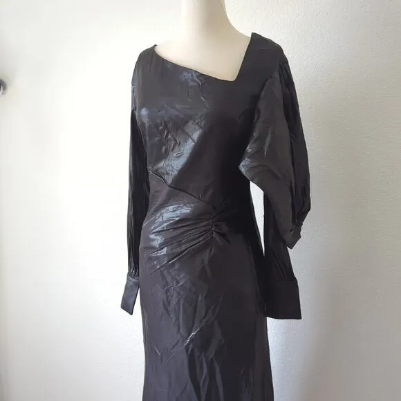 BCBGMAXAZRIA Wylie Dress Womens 38 6 Runway Designer Luxury Black Shimmer $368