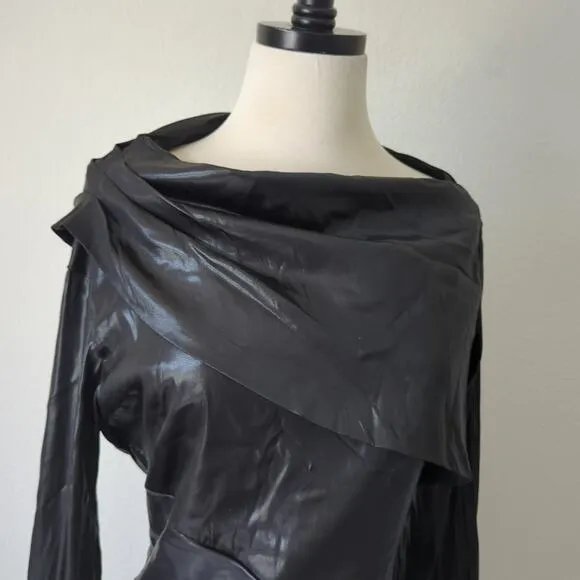 BCBGMAXAZRIA Wylie Dress Womens 38 6 Runway Designer Luxury Black Shimmer $368