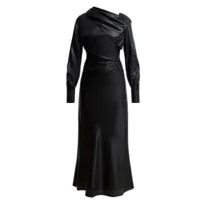 BCBGMAXAZRIA Wylie Dress Womens 38 6 Runway Designer Luxury Black Shimmer $368