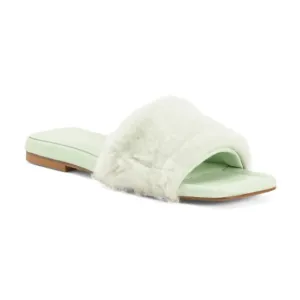 BEAUTIISOLES Fur   Leather Slippers