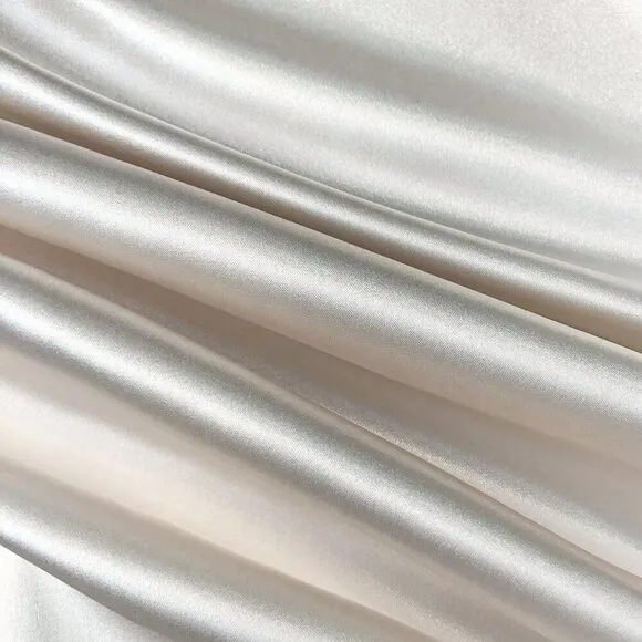 Beige Elegant Women's Minimalist High-Quality Glossy Skirt