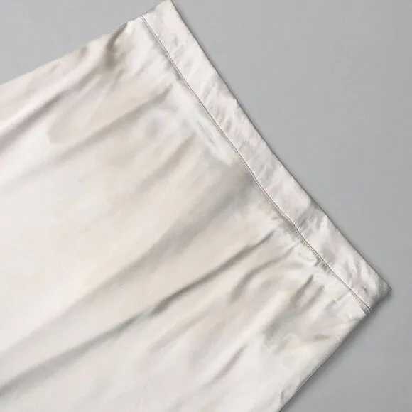 Beige Elegant Women's Minimalist High-Quality Glossy Skirt