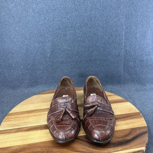 Belvedere Florence Full Genuine Crocidile Luxury Mens Loafers 9.5M Italy