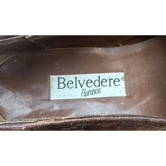 Belvedere Florence Full Genuine Crocidile Luxury Mens Loafers 9.5M Italy