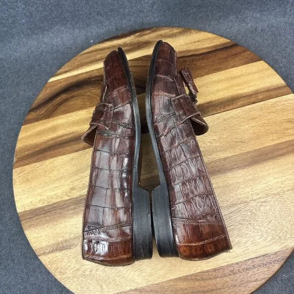 Belvedere Florence Full Genuine Crocidile Luxury Mens Loafers 9.5M Italy