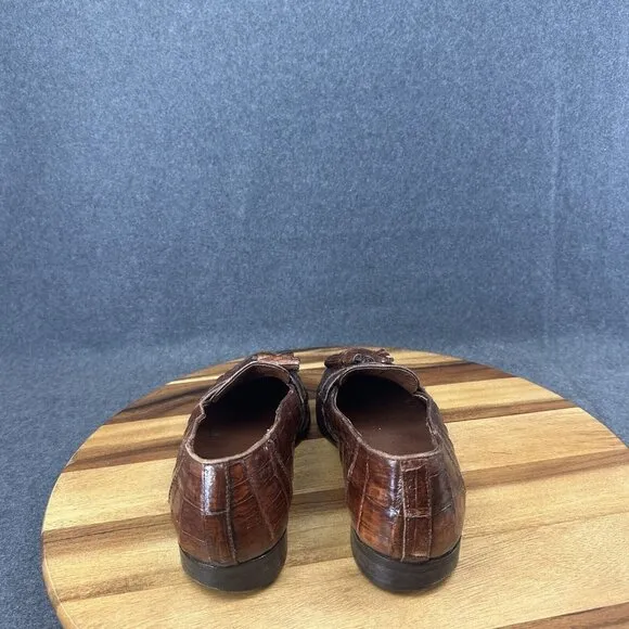 Belvedere Florence Full Genuine Crocidile Luxury Mens Loafers 9.5M Italy