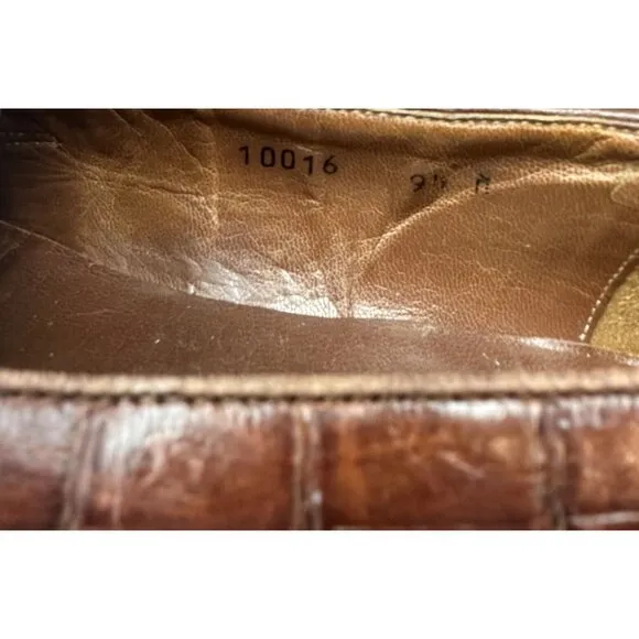 Belvedere Florence Full Genuine Crocidile Luxury Mens Loafers 9.5M Italy
