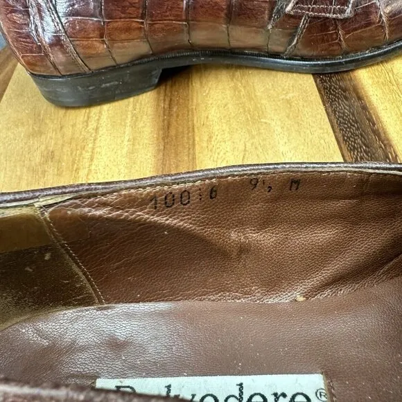 Belvedere Florence Full Genuine Crocidile Luxury Mens Loafers 9.5M Italy