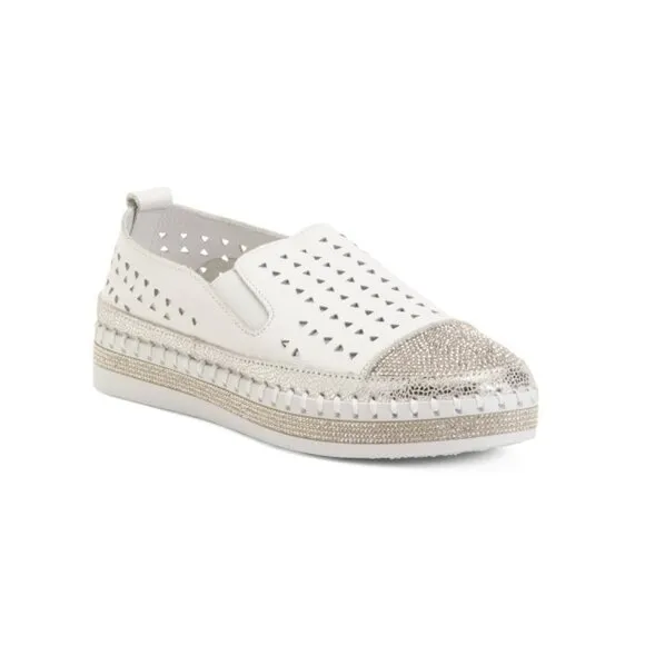 BERNIE MEV White Leather Tw187 Comfort Slip On Shoes