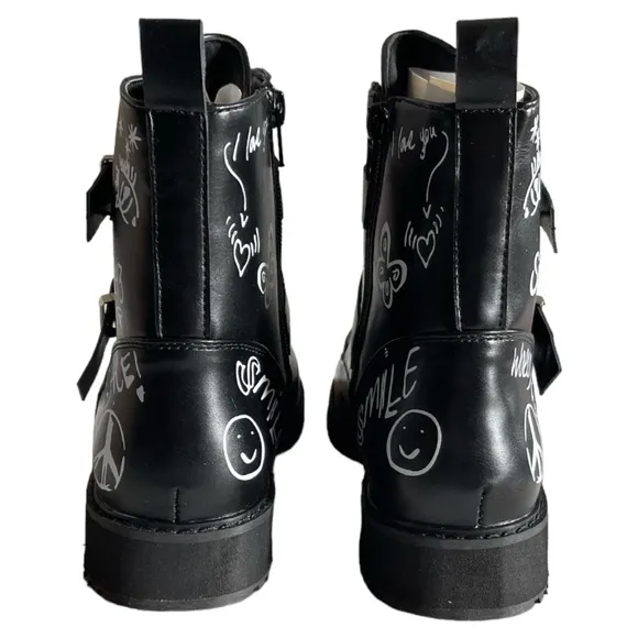 Big Girls Shoes Size 7 Black Steve Madden Wordup Boots Girls' Grade School