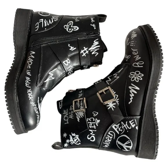 Big Girls Shoes Size 7 Black Steve Madden Wordup Boots Girls' Grade School