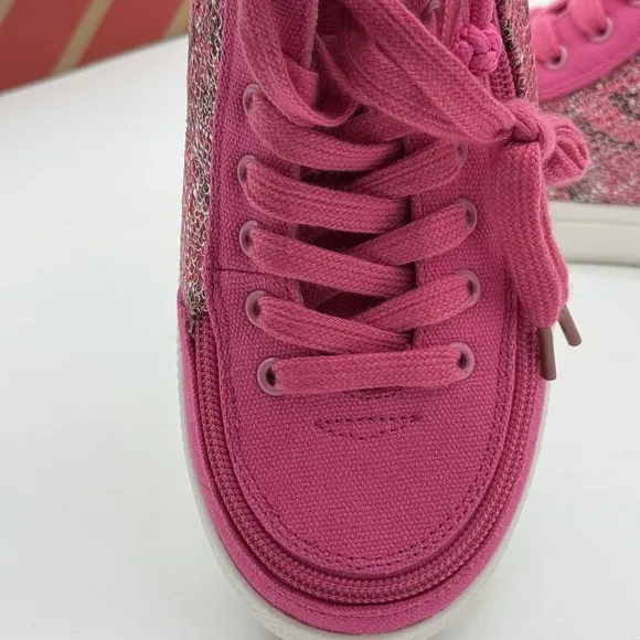 Billy Classic DJR High II Shoes 3 Fuchsia Snake Pink Lace &amp; Easy Zipper NIB