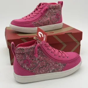 Billy Classic DJR High II Shoes 3 Fuchsia Snake Pink Lace &amp; Easy Zipper NIB