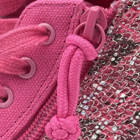 Billy Classic DJR High II Shoes 3 Fuchsia Snake Pink Lace &amp; Easy Zipper NIB