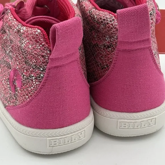 Billy Classic DJR High II Shoes 3 Fuchsia Snake Pink Lace &amp; Easy Zipper NIB