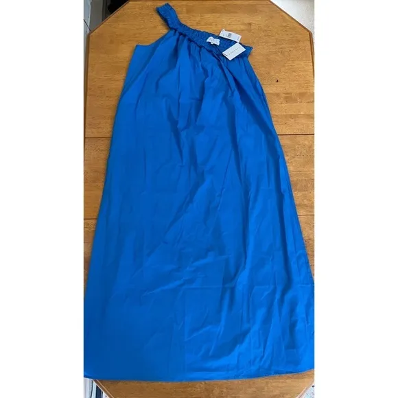 BIRD and KNOLL Donatella Luxury One Shoulder Maxi Cotton Stretch Dress, Size XL