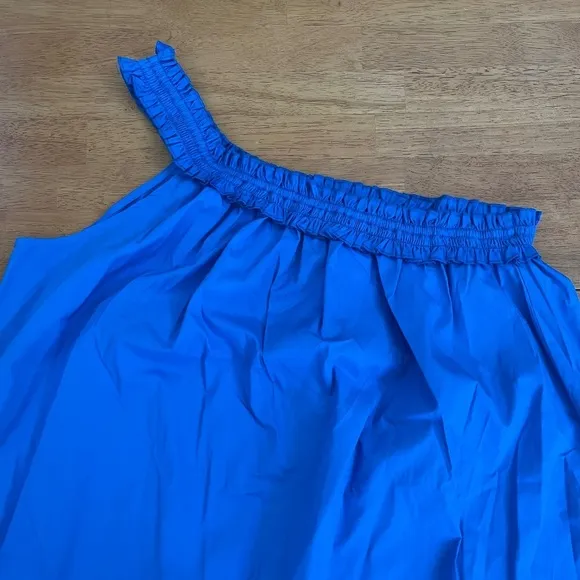 BIRD and KNOLL Donatella Luxury One Shoulder Maxi Cotton Stretch Dress, Size XL