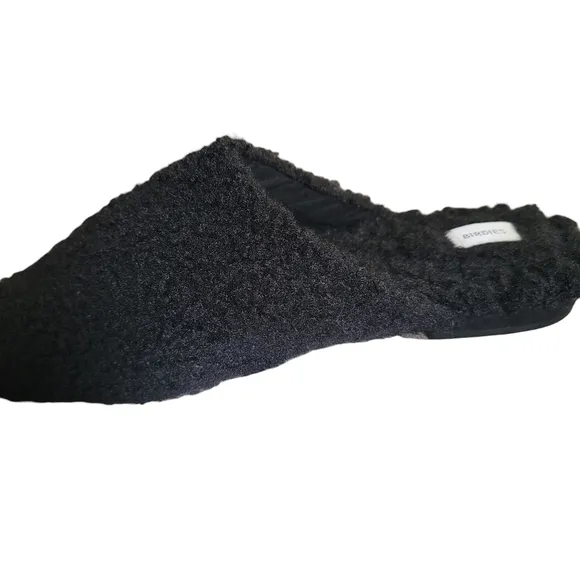 Birdies NWOB The Lark Black Faux  Shearling Slide Social Flat Mule Slippers