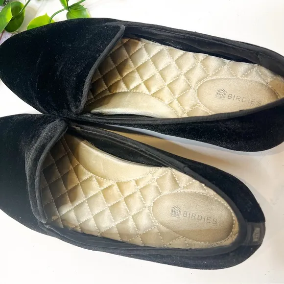 Birdies The Starling Black Velvet Flats Size 9.5