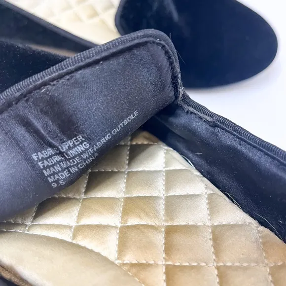 Birdies The Starling Black Velvet Flats Size 9.5