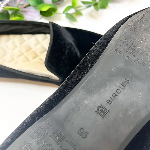 Birdies The Starling Black Velvet Flats Size 9.5