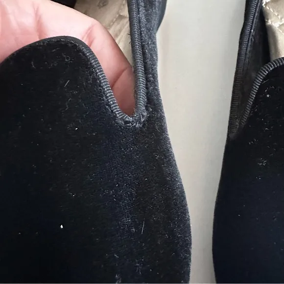 Birdies The Starling Black Velvet Smocking Flat Loafer Shoes