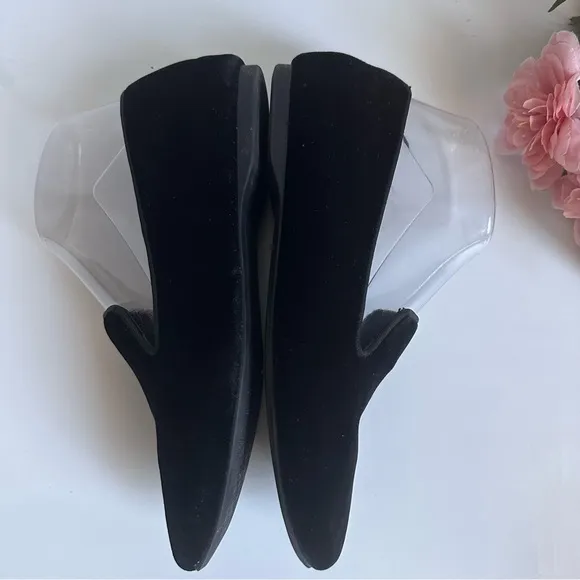 Birdies The Starling Black Velvet Smocking Flat Loafer Shoes
